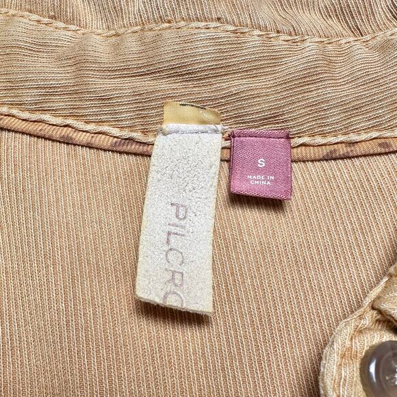 Pilcro | Women | Marigold Ribbed Relaxed Oversized Button Up Shirt | Small - Picture 7 of 11